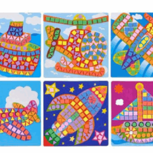 3D Eva Foam Stickers - Mozaiek puzzelen met vilt - Boot, Helikopter, Vliegtuig, Raket - Kinderen - Educatief - 6 stuks
