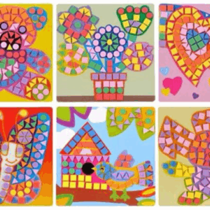 3D Eva Foam Stickers - Mozaiek puzzelen met vilt - Beer, Bloemen, Hartje, Vlinder, Vogel, Konijn - Kinderen - Educatief - 6 stuks
