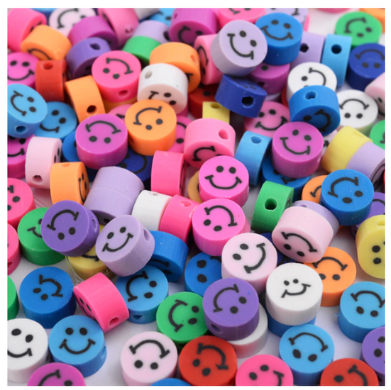 Klei kralen - Polymeer kralen - Smileys - Kleurrijk - 10mm - 100 stuks