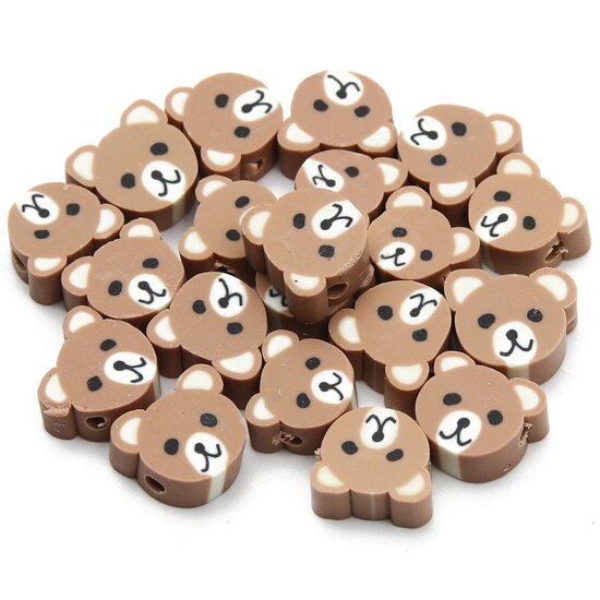Klei kralen - Polymeer kralen - Beertjes - Bruin - 10mm - 100 stuks