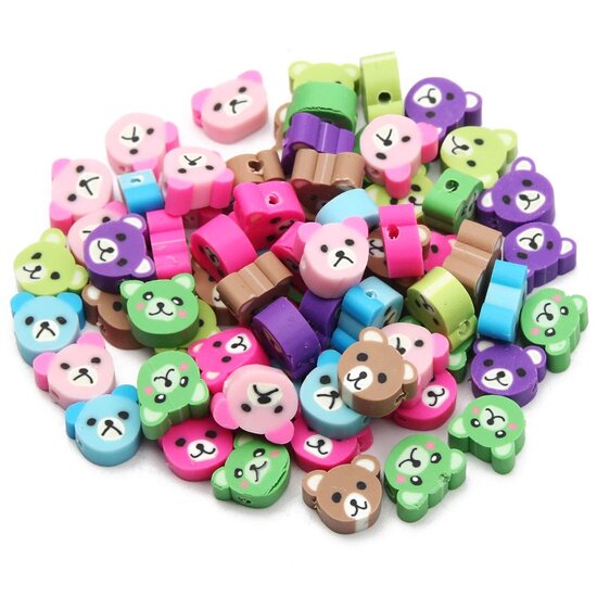 Klei kralen - Polymeer kralen - Beertjes - Kleurrijk - 10mm - 100 stuks