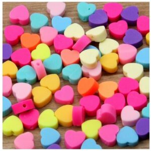 Klei kralen - Polymeer kralen - Hartjes - Kleurrijk - 10mm - 30 stuks