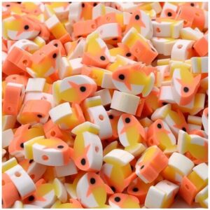 Klei kralen - Polymeer kralen - Visjes - Oranje - 10mm - 100 stuks