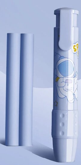 Gumvulpotlood - 3 Vullingen - Gum Kinderen -11cm - Blauw