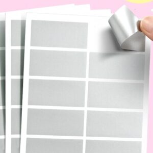 Krasstickers - Zilveren Rechthoek - Kraskaarten Maken - Zelf Krasplaatjes Maken - DIY Kraskaarten - Waardebon Kraskaarten - Persoonlijke Kraskaarten - Krasbon Maken - DIY Waardebonnen - Cadeaubon Kras