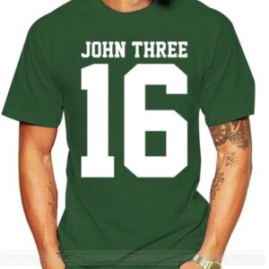 T-shirt - Mannen - Donkergroen - Christelijk - Joh. 3:16 - John Three 16 - Mt L