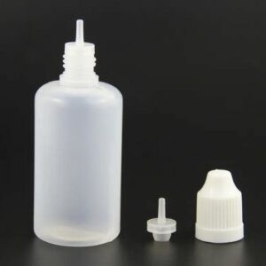 Druppelflesje - Pipetflesje - Incl. Trechter - Transparant - Zwarte Dop - 100ml - 2 Stuks