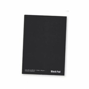 Tekenblok - Black Pad - Zwart Tekenpapier - Hoogwaardige A4 Vellen - Voor Schilderen, Tekenen, en Creatieve Hobby Projecten - Geschikt Voor Acrylverf en Markers - 300 Gram - Talens AMI - Set van 10