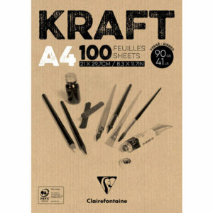 Kraft tekenblok A4 bruin 100 vel