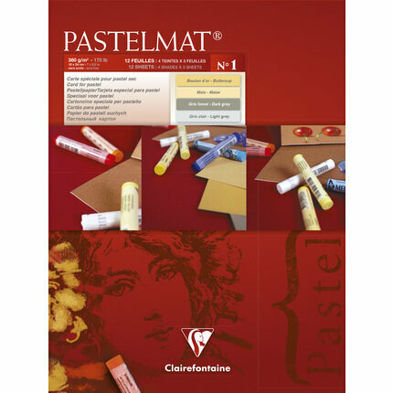 Pastelmat - Kunstpapier Voor Pastelkrijt - Pastelblokken - Soft Pastel Papier - Textuurpapier - Hoogwaardige Kleurweergave - Clairefontaine - Blok No.1 - 18x24cm