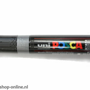 Stift - Extra Large Stift - Zilver Metallic - Papier, Karton, Metaal, Plastic, Hout - Lijndikte 15mm - Posca - 1 stuk
