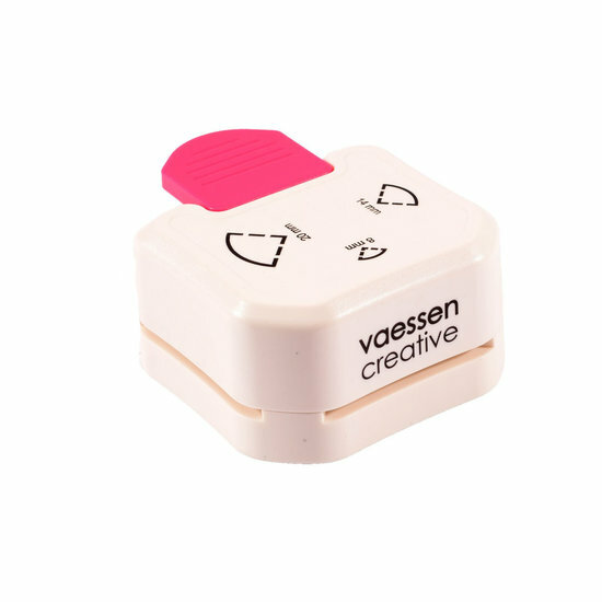 Pons - 3-in-1 Pons - Papier En Karton Pons - Hoekpons - Ticket Effect - Kaartenpons - Papierpons - Knutselpons - Kaarten Versieren - Grootte Hoeken: 8-14-20mm - Vaessen Creative - 1 Stuk