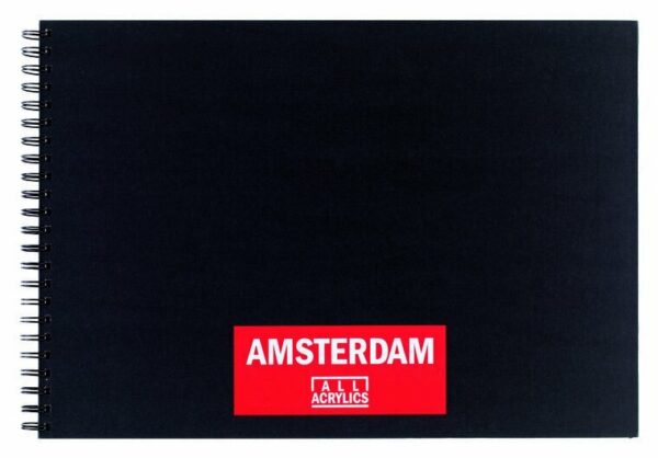 Schetsboek - Zwarte Kaft - Ringband Tekenboek - Wit Papier - Bullet Journal - Creatief Notitieboek - Aquarelpapier - Waterverfpapier - Aquarelblok - Watercolor Paper - Amsterdam - A3 - 250 Grams