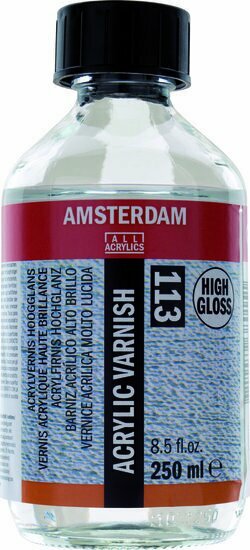 Vernis - Acrylvernis - Beschermende Lak - Topcoat - Finishlaag - Beschermlaag - Laklaag - Amsterdam Hoogglans (113) - 250 ml - Voor Kunstschilders