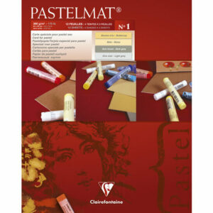 Pastelmat - Papier voor pastelkrijt - blok no.1 - assorti - Clairefontaine - 24 x 30 cm