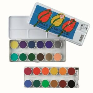 Dekkende waterverf set 24 kleuren
