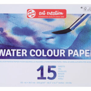 Amsterdam Aquarelpapier - Waterverfpapier - Aquarelblok - Watercolor Paper - Wit - Ringband - Waterverfpapier - Textuur en Waterbestendigheid - Art Creation - A3 - 240 grams - 15 vellen