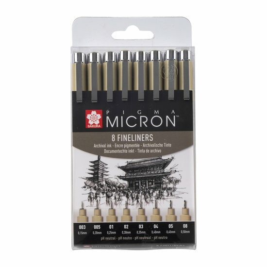 Pigma Micron set 8 fineliners