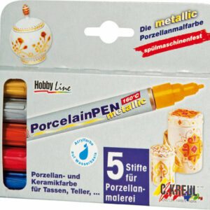 Kreul porseleinstiften metallic set 5 stuks
