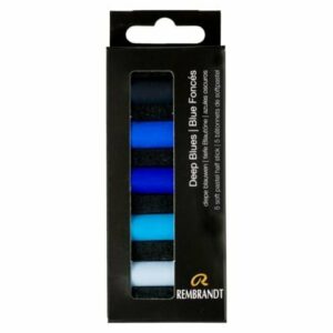 Rembrandt 5 halve softpastels set diepe blauwen