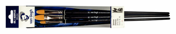 Penselenset - Kattentong Penselen - Polyestervezel Kwasten - Schilderen Met Acryl En Olie - Kunstschilders Kwasten - Verfkwasten Set - Professionele Penselen - Talens - 3 Stuks - Maten 8 - 12 - 16