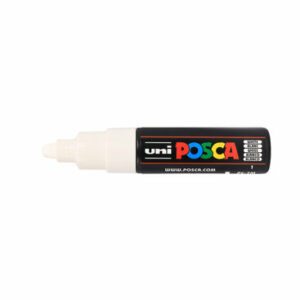 Krijtstift - Chalkmarker - Universele Marker - Uni Posca Marker - wit - PC-7M - 4,5mm - 5,5mm - Medium Punt - 1 stuk