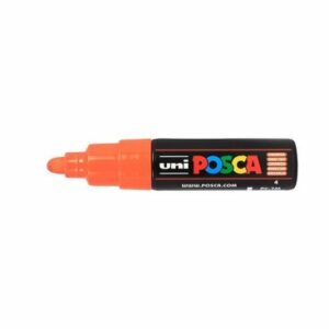 Krijtstift - Chalkmarker - Universele Marker - Uni Posca Marker - donker oranje - PC-7M - 4,5mm - 5,5mm - Medium Punt - 1 stuk