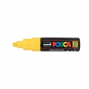 Krijtstift - Chalkmarker - Universele Marker - Uni Posca Marker - geel - PC-7M - 4,5mm - 5,5mm - Medium Punt - 1 stuk