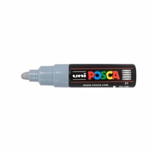 Krijtstift - Chalkmarker - Universele Marker - Uni Posca Marker - grijs - PC-7M - 4,5mm - 5,5mm - Medium Punt - 1 stuk