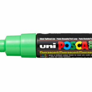 Krijtstift - Chalkmarker - Universele Marker - Uni Posca Marker - Fluoriserend Groen - PC-8K - 8mm - Beitelpunt - Large - 1 stuk