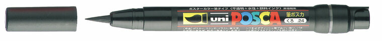 Posca Marker - Penseelstift - Zwart - Papier, Karton, Metaal, Hout, Plastic, Keramiek - Lijndikte 1-10mm - Posca - 1 stuk