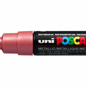 Krijtstift - Chalkmarker - Universele Marker - Uni Posca Marker - Metalic Rood - PC-8K - 8mm - Beitelpunt - Large - 1 stuk