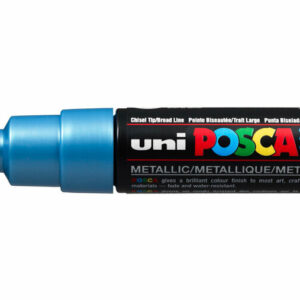 Krijtstift - Chalkmarker - Universele Marker - Uni Posca Marker - Metalic Blauw - PC-8K - 8mm - Beitelpunt - Large - 1 stuk