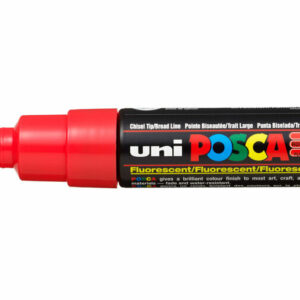 Krijtstift - Chalkmarker - Universele Marker - Uni Posca Marker - Fluoriserend Rood - PC-8K - 8mm - Beitelpunt - Large - 1 stuk