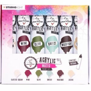 Acrylverf - Acrylaatverf - Acrylic Paint - Hobbyverf - Knutselen en Verven - Muted Paintset - Subtiele Zijdeglans - Dekkend - Art by Marlene Essentials - Nr. 105