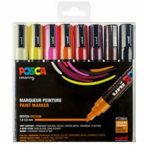 Universele Stift - Warme Kleuren - Kleuren, Tekenen, Textiel, Papier, Keramiek - 2,5mm - Posca - 8 stuks