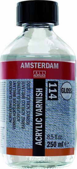 Vernis - Acrylvernis - Beschermende Lak - Topcoat - Finishlaag - Beschermlaag - Laklaag - Amsterdam Gloss (114) - 250 ml - Voor UV-bescherming op Acryl