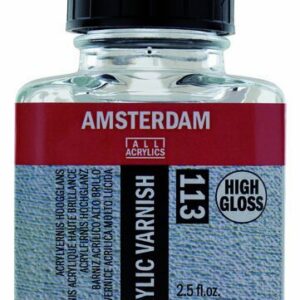 Vernis - Acrylvernis - Beschermende Lak - Topcoat - Finishlaag - Beschermlaag - Laklaag - Amsterdam High Gloss (113) - 75 ml - Voor Canvas & Verzegeling