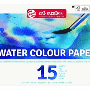 Amsterdam Aquarelpapier - Waterverfpapier - Aquarelblok - Watercolor Paper - Wit - Postcards - Art Creation - Hobbypapier - Geschikt voor Waterverf en Gouache - A4 - 15 vellen