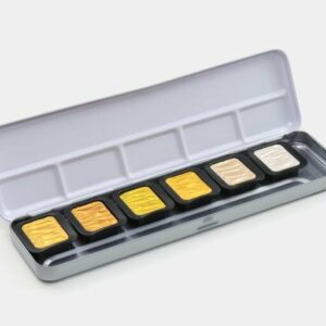 Finetec aquarelverf pearlescent colours 6 napjes goud-zilver