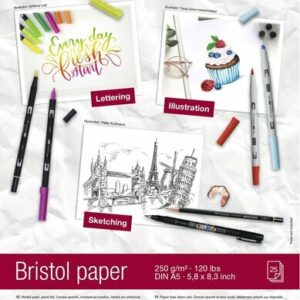 Tekenpapier Bristol Glad - Wit - A4 - 250 gram - Tombow - 25 vellen