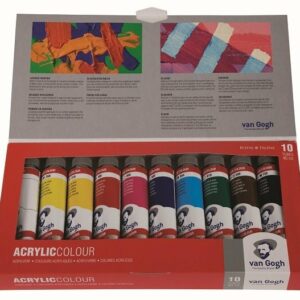 Van Gogh Acrylverf Set - Acrylpaint - Acrylic Verf Paint - Kunstschildersverf - Hobbyverf - Watergedragen Verf - Sneldrogende Pigmentrijke Verf - Kunstenaarsverf - Verschillende Kleuren - 10 x 40 ml
