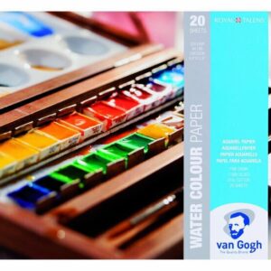 Aquarelpapier - Waterverfpapier - Aquarelblok - Watercolor Paper - Fijne Korrel - Van Gogh - Kwaliteitsstructuur - Waterverf- en Inktgeschikt - Kleurabsorptie - 24x32 cm - 300 grams - 12 vellen