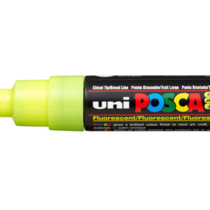 Krijtstift - Chalkmarker - Universele Marker - Uni Posca Marker - Fluoriserend Geel - PC-8K - 8mm - Beitelpunt - Large - 1 stuk