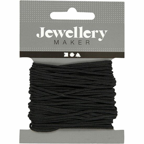 Nylon Macramekoord - Zwart Creatief Knoopkoord - DIY Macrame Hobby Accessoire - Geschikt Voor Armbanden, Sieraden & Decoratie - Stevig & Duurzaam - Lengte 8 meter - Dikte 2 mm