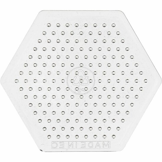 Grondplaat Voor Strijkkralen - Strijkkralenbord - Onderplaat - Hexagon - Medium Strijkkralen - Helder - 8x8x0,5cm - 1 stuk