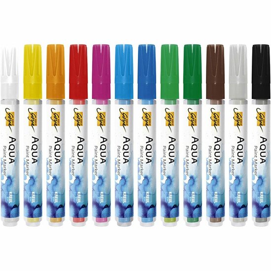 SOLO GOYA aquarelverf markers - Set van 12 - Waterbasis en blendbaar - Ideaal voor schetsen en illustraties