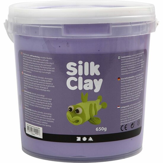 Silk Clay - Paars - Zelfhardende Speelklei - DIY Boetseerklei Voor Knutselprojecten - Lichtgewicht Knutselmateriaal - Geschikt Voor Kinderen & Hobby - Inhoud: 650 gr - Set van 1 Stuk