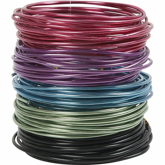 Aluminium Draad – 3 mm Dikte – Kleuren Assorti – Set Van 5 Rollen – Buigzaam Aluminium Voor Sieraden En Decoratie