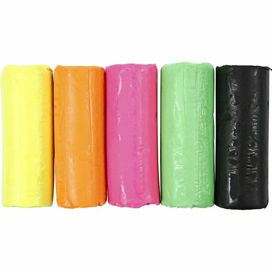 Soft Clay - Niet Drogend - Neon Kleuren - DIY, Kleien - Hoogte 9,5cm - 400gr - Soft Clay - 1 stuk